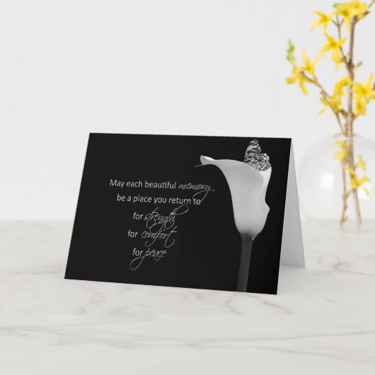 Carte Papillon en sympa dans cala lily (Fleur jaune)