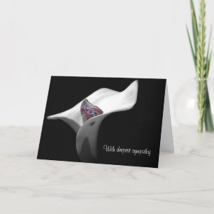 Carte Papillon en Sympathie Calla Lily