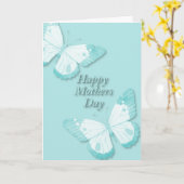 Carte Papillon en Turquoise avec Turquoise (Fleur jaune)