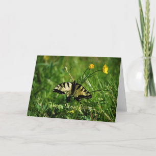 Carte Papillon et boutons d'or Équinoxe de printemps