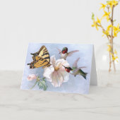Carte Papillon et colibri (Fleur jaune)