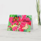 Carte Papillon et colibri de Noël Art Monarch (Devant)