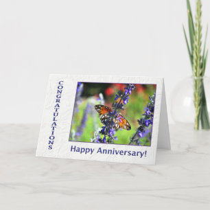 Carte Papillon et fleurs de l'anniversaire de l'employé