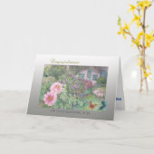 Carte Papillon et jardin de félicitations de mariage (Fleur jaune)