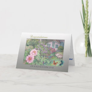 Carte Papillon et jardin de félicitations de mariage