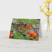 Carte Papillon et Lantana (Fleur jaune)