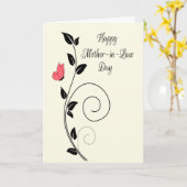 Carte Papillon et perruques pour une belle belle-mère (Fleur jaune)