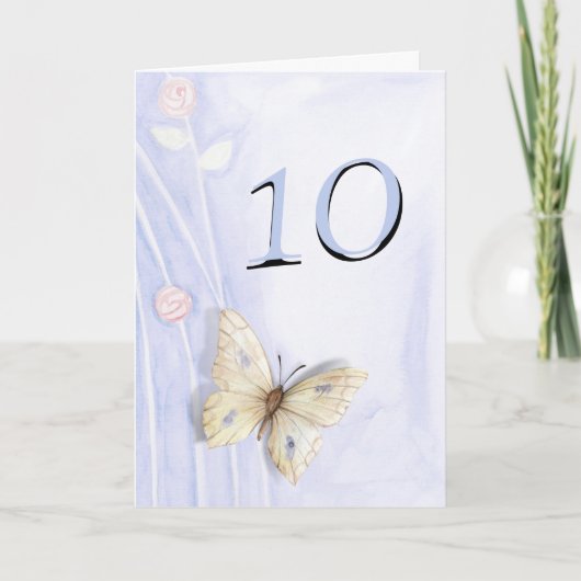 Carte Papillon et rose (Devant)