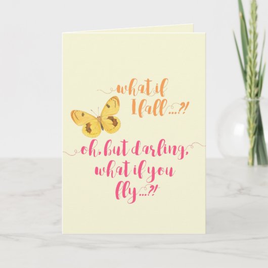 Carte Papillon - Et si je tombe ? Devis inspirant (Devant)