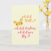 Carte Papillon - Et si je tombe ? Devis inspirant (Fleur jaune)