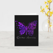 Carte Papillon Femme Ruban Violet Sensibilisation au Sur (Fleur jaune)
