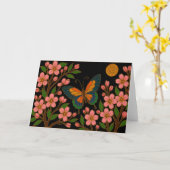 Carte Papillon Fleur de Cerisier Lune (Fleur jaune)