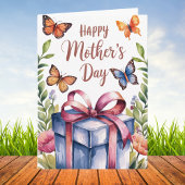 Carte Papillon floral aquarelle pour la fête des mères