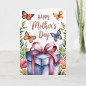 Carte Papillon floral aquarelle pour la fête des mères (Devant)