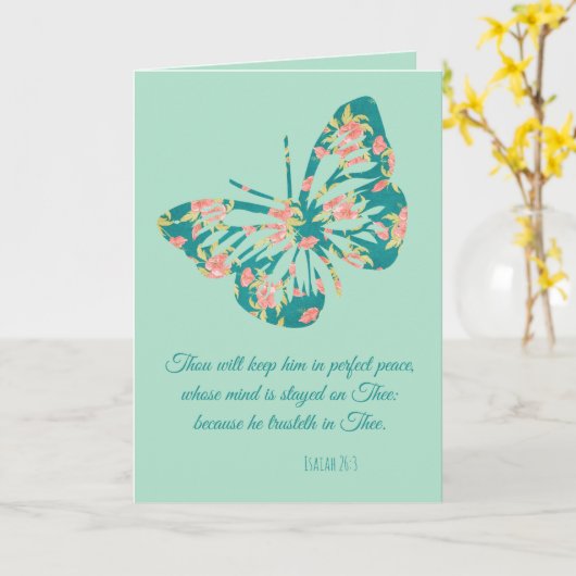 Carte Papillon floral avec devis d'écriture Toutes les o (Fleur jaune)