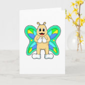 Carte Papillon heureux (Fleur jaune)