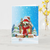 Carte Papillon in snow with Christmas gifts (Fleur jaune)