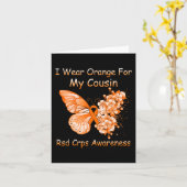 Carte Papillon Je Porte Orange Pour Mon Cousin RSD CRPS (Fleur jaune)
