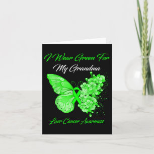 Carte Papillon Je Porte Vert Pour Mon Grand-Mère Cancer
