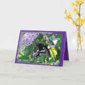 Carte Papillon Joie-personnaliser (Fleur jaune)