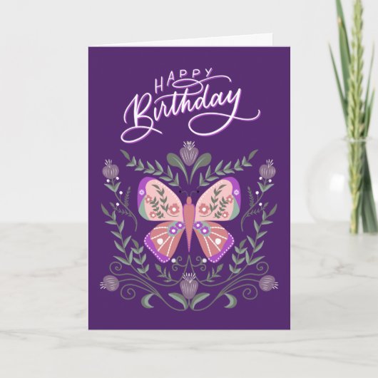 Carte papillon Joyeux Anniversaire (Devant)