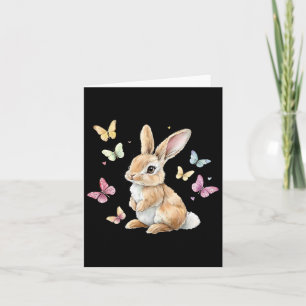 Carte Papillon lapin de Pâques mignon