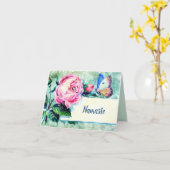 Carte Papillon Merci d'aquarelle Namaste (Fleur jaune)