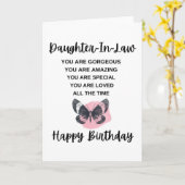 Carte Papillon mignon avec message d'anniversaire (Fleur jaune)