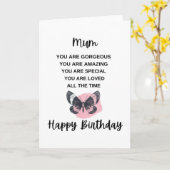 Carte Papillon mignon avec message d'anniversaire pour m (Fleur jaune)