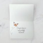 Carte Papillon Monarche de Fête sur un Crayon (Intérieur)