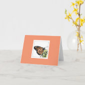 Carte Papillon monarque (coloré) (Fleur jaune)