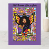 Carte Papillon monarque Fée Purple Floral (Devant)