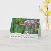 Carte Papillon Monarque sur Fleur sauvage (Fleur jaune)