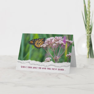 Carte Papillon Monarque sur Fleur sauvage