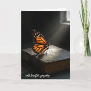 Carte Papillon Monarque Sympathie sur une Sainte Bible