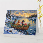 Carte Papillon Noël Bateau Fêtes (Fleur jaune)