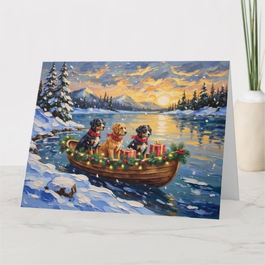 Carte Papillon Noël Bateau Fêtes (Devant)