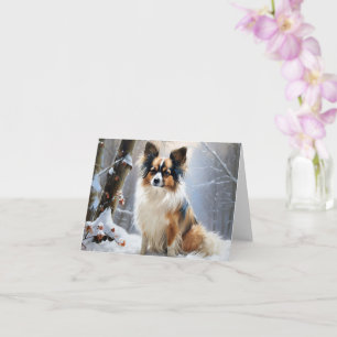 Carte Papillon Noël sous la neige Christmas