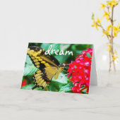 Carte Papillon noir jaune script de rêve photo moderne (Fleur jaune)