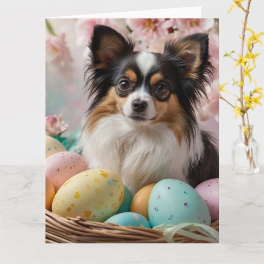 Carte Papillon OEufs de Pâques (Fleur jaune)