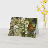 Carte Papillon orange et abeille (Fleur jaune)