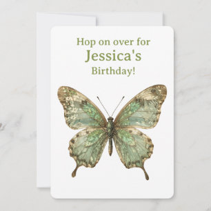 Carte Papillon Orné aux Ailes à Motif de Feuille