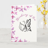 Carte Papillon Pensée pour toi (Fleur jaune)