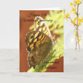 Carte Papillon Personnalisé 55e anniversaire de Mariage (Fleur jaune)