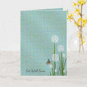 Carte Papillon Prompt rétablissement sur fleur gonflée (Fleur jaune)