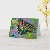 Carte [Papillon psychédélique] Coloré - N'Importe Quelle (Fleur jaune)