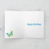 Carte Papillon psychédélique d'anniversaire de fille per (Intérieur)