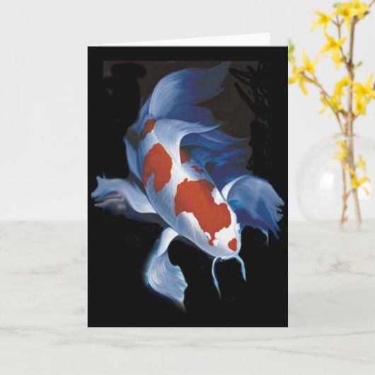 Carte Papillon puissant Koi (Fleur jaune)