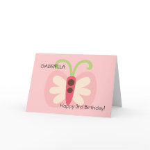 Papillon rose avec nom