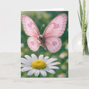 Carte Papillon Rose Fille d'Anniversaire